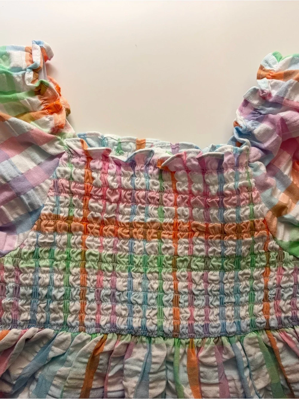 Toddler Girls Pastel Rainbow Smocked Dress 3T NWOT